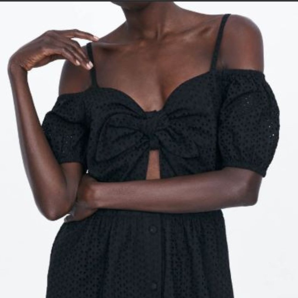 Zara Dress With Cutwork Embroidery